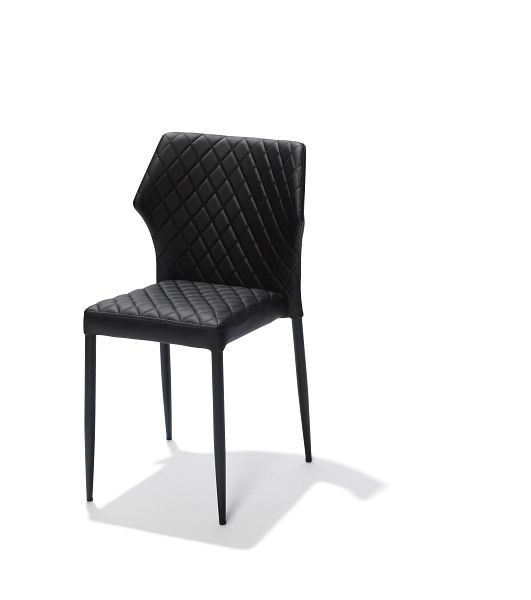Stohovacia stolička VEBA Louis čierna, čalúnená umelou kožou, protipožiarna, 49x57,5x81,5cm (ŠxHxV), 52003