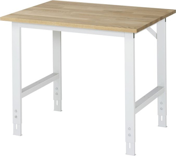Pracovný stôl série RAU Tom (6030) - výškovo nastaviteľný, masívna buková doska, 1000x760-1080x800 mm, 06-625B80-10.12