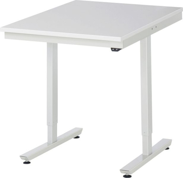 Pracovný stôl RAU série adlatus 150 (elektricky výškovo nastaviteľný), EGB melamínová doska, 750x720-1120x1000 mm, 08-AT-075-100-ME