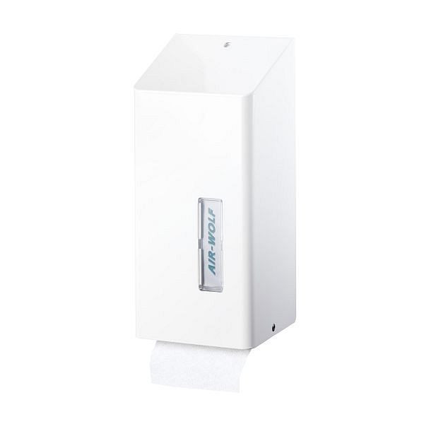 Zásobník toaletného papiera Air Wolf na jednotlivé listy, séria Omega, V x Š x H: 300 x 143 x 116 mm, biela nehrdzavejúca oceľ, 29-430