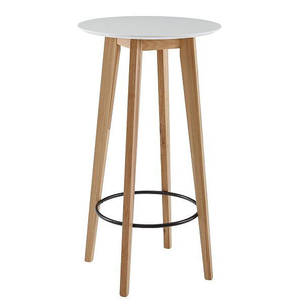 Wohnling barový stôl 60x110x60 cm biely okrúhly pre 4 osoby, WL6.094