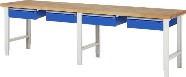 Pracovný stôl RAU séria 7000 - model 7002-1, Š3000 x H700 x V790-1140 mm, 03-7002A1-307B4H.11
