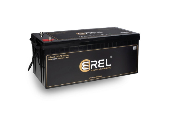 EREL 12,8V LiFePO4 lítiová akumulačná a napájacia batéria 200Ah 2560Wh, ER-12V200A1