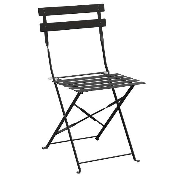 Skladacie terasové stoličky Bolero oceľové čierne, PU: 2 kusy, GH553
