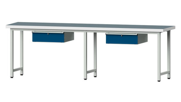 Pracovné lavice ANKE pracovný stôl, model 93, 2800 x 700 x 900 mm, RAL 7035/5010, UBP 50 mm, 400.427
