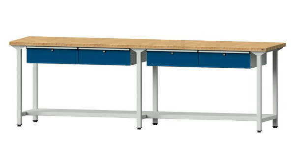 Pracovné lavice ANKE pracovný stôl, model 95, 2800 x 700 x 890 mm, RAL 7035/5010, BMP 40 mm, 400.433