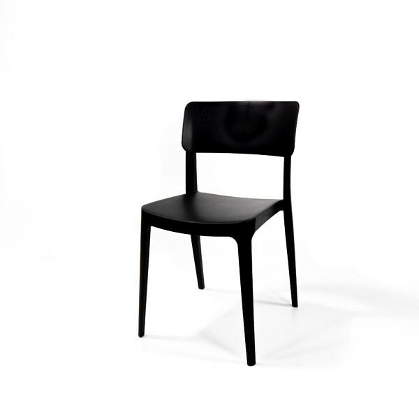 VEBA Wing Chair Black, stohovateľná stolička plastová, 50916