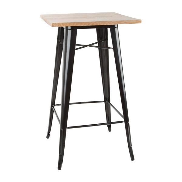 Bistro barový stôl Bolero s drevenou doskou čierna, FB595