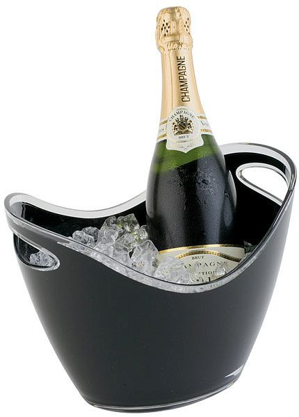 Chladnička na víno/šampanské APS, 27 x 20 cm, výška: 21 cm, MS, čierna, 3 litre, s 2 bočnými otvormi, na jednu fľašu, 36053
