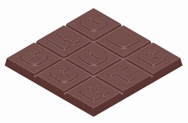 Forma na čokoládu Schneider 275x135 mm, 100x100x8 mm, obdĺžniková čokoládová tyčinka, 421685