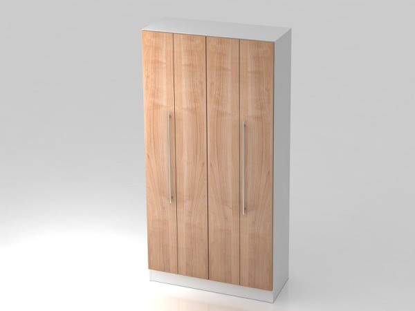 Skriňa Hammerbacher výklopné dvere 5OH, základná doska, madlo na zábradlie biela/orech, 100x42x200,4 cm (ŠxHxV), V7400/Š/N/D