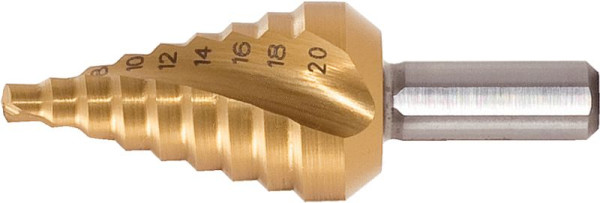 KS Tools HSS-TiN stupňovitý vrták extra krátky, priemer 4-12mm, 9 stupňov, 330.2374