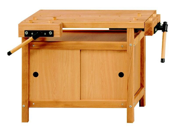Pracovné stoly ANKE pracovný stôl vrátane predĺženia nôh; 920x540x640/740mm; Rozpätie všetkých klieštin 115 mm; s 1 sadou (8 kusov) drevených hákov na lavice, okrúhle, 800.058