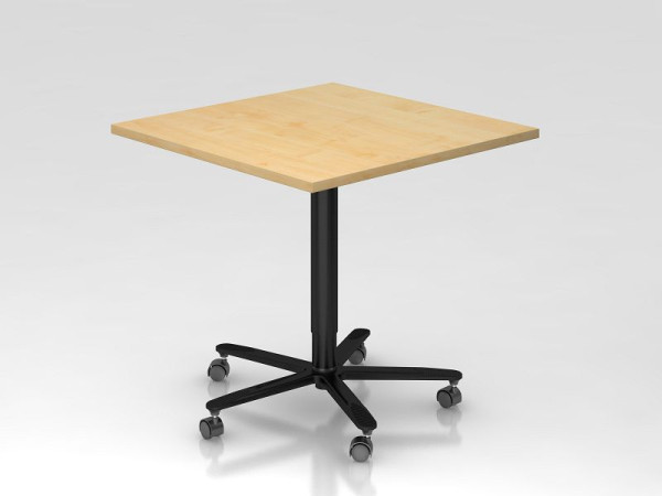 Stĺpový zdvíhací stôl Hammerbacher 80x80cm javor/čierna, čierny rám, VST88/3/D