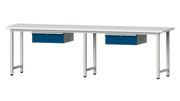 Pracovné lavice ANKE pracovný stôl, model 93, 2800 x 700 x 840 mm, RAL 7035/5010, KSP 40 mm, 400.420