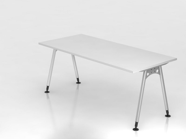 Hammerbacher písací stôl A-noha 180x80cm biela, obdĺžnikový tvar, VAS19/W/S