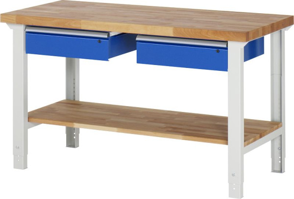 Pracovný stôl RAU séria 7000 - model 7002-7, Š1500 x H700 x V790-1140 mm, 03-7002A7-157B4H.11