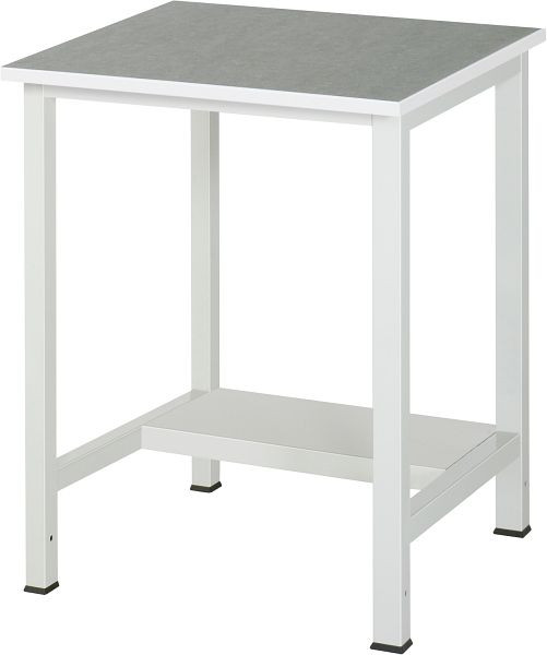 Pracovný stôl RAU séria 900, Š750xH800xV825mm, vrchná doska s poťahom univerzál/linoleum, s policou dole, hĺbka 320 mm, 03-900-3-L25-07.12