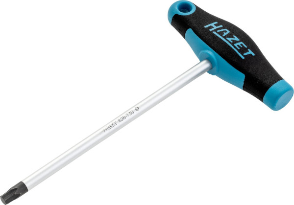 Hazet skrutkovač, s T-rúčkou, TORX® profil vo vnútri, T30, okrúhla čepeľ, ergonomická HAZET 2-komponentná T-rúčka, 828-T30