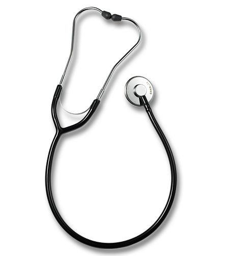 ERKA stetoskop s mäkkými náušníkmi, jednokanálový tubus ERKAPHON ALU, farba: čierna, 544.00010