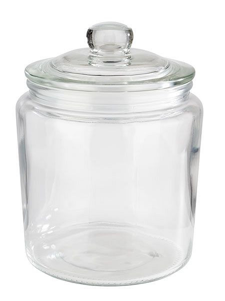 APS dóza -CLASSIC-, Ø 11,5 cm, výška: 16 cm, sklo, polyetylén, 0,9 litra, vrátane skleneného veka, 82250