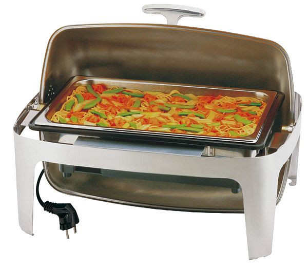 APS Rolltop Chafing Dish -ELITE-, 67 x 47 cm, výška: 45 cm, 11 l, nerez / PP, GN 1/1 nádoba na potraviny hĺbka 100 mm, veko otvárateľné 90° a 180°, 12360