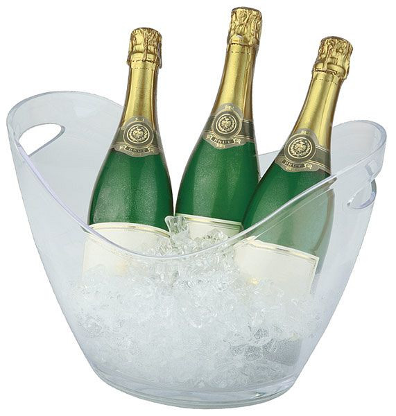 Chladnička na víno/šampanské APS, 35 x 27 cm, výška: 25,5 cm, MS, krištáľovo čistá, 6 litrov, s 2 bočnými otvormi, vhodná na viacero fliaš, 36048