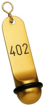 Contacto hotelová kľúčenka 11,5 cm, eloxovaný svetlý kov, zlatá farba, 7655/820