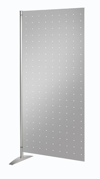 Systém prezentačnej steny Kerkmann, prvok z dierovaného plechu, š 800 x hl. 450 x v 1750 mm, hliník strieborná, 45696614