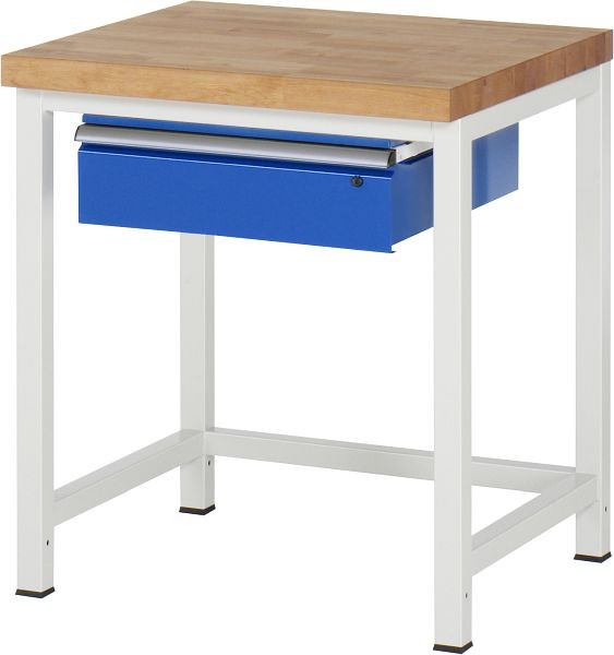 Pracovný stôl RAU séria 8000 - rámová konštrukcia (zváraný rám), 1 x zásuvka, 750x840x700 mm, 03-8001A1-077B4S.11