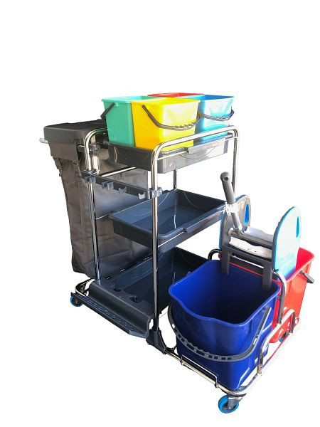 RMV čistiaci vozík/servisný vozík King, chróm, RMV10.002