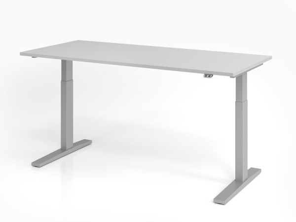 Písací stôl Hammerbacher XMKA19, 180 x 80 cm, doska sivá, hrúbka 25 mm, ABS hrubá hrana, obdĺžnikový tvar, VXMKA19/5/S