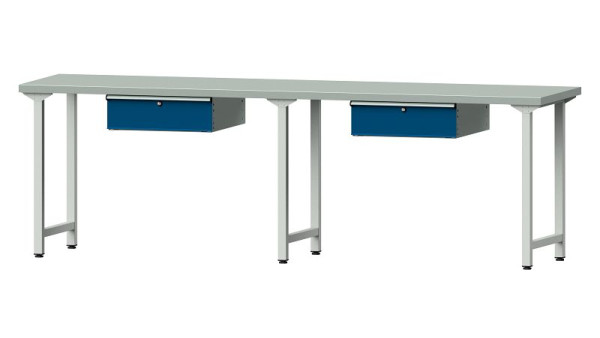 Pracovné lavice ANKE pracovný stôl, model 93, 2800 x 700 x 890 mm, RAL 7035/5010, ZBP 40 mm, 400.429