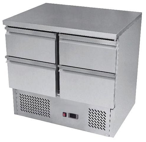 gel-o-mat chladiaci stôl v prevedení saladette, model ESL3820GR so 4 zásuvkami, 560KT.2GL