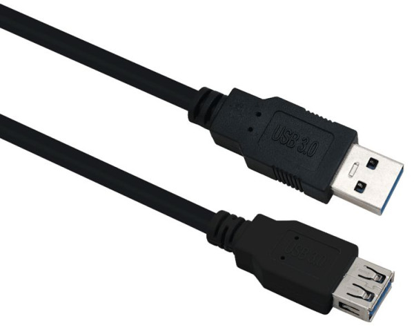 Predlžovací kábel Helos, USB 3.0 A samec/A samica, 0,5 m, čierny, 288349