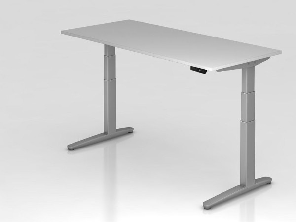 Hammerbacher elektrický stôl na sedenie 180x80cm sivo/strieborný, obdĺžnikový tvar, VXBHM19/5/SS