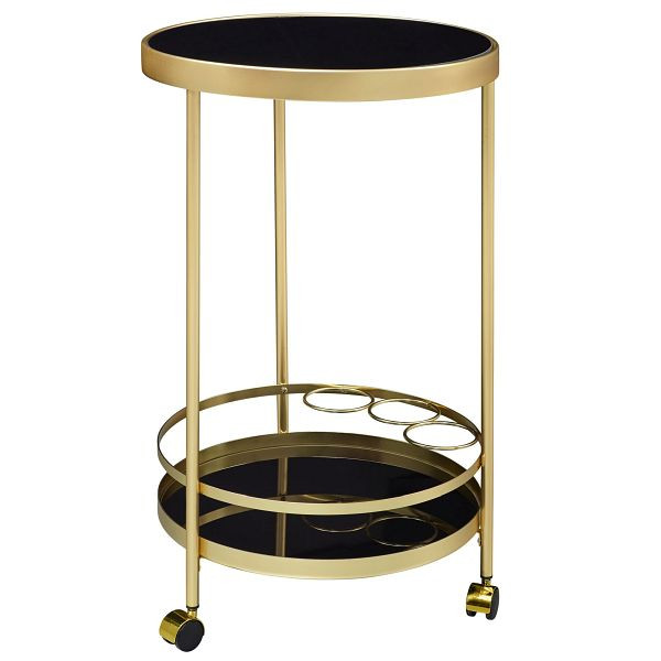 Wohnling Design servírovací vozík zlatý okrúhly Ø 45 cm 2 úrovne, 6 000 WL