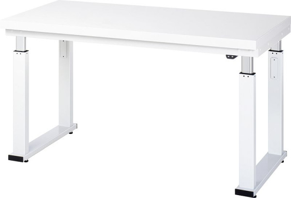 Pracovný stôl RAU série adlatus 600 (elektricky výškovo nastaviteľný), pracovná doska s tvrdým laminátovým poťahom, 1250x740-1140x900 mm, 08-WB-125-090-H