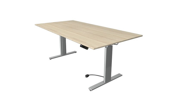 Kerkmann Move 3 sed/stojací stôl strieborný, Š 2000 x H 1000 mm, elektricky výškovo nastaviteľný od 720-1200 mm, javor, 10233750