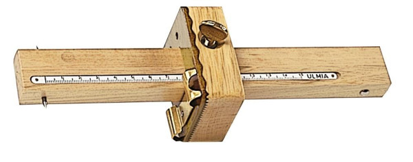 Značkovacie meradlo Ulmia, vyrobené z hrabu, s oblúkovým dorazom, 103.228