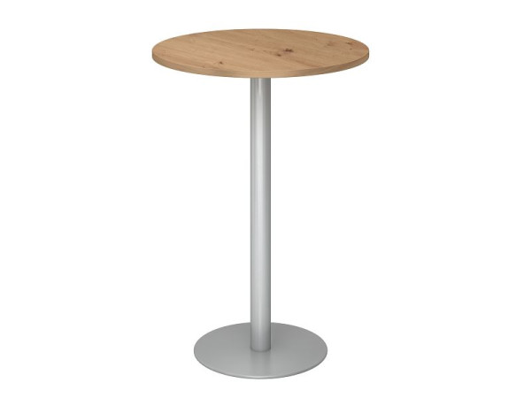 Hammerbacher barový stôl 80 cm guľatý dub/strieborný, VSTH08/R/S