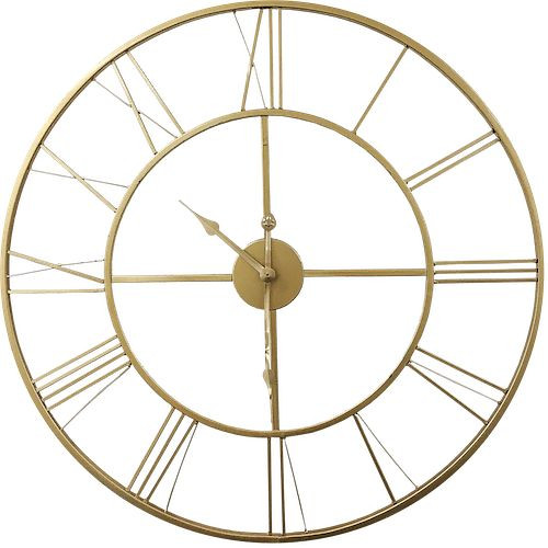 Technoline kremenné nástenné hodiny zlaté, kov, rozmery: Ø 60 cm, 775539