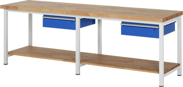 Pracovný stôl RAU séria 8000 - model 8001A7, Š2500 x H700 x V840-1040 mm, 03-8001A7-257B4H.11