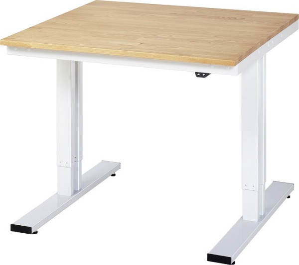 Pracovný stôl RAU série adlatus 300 (elektricky výškovo nastaviteľný), masívna buková doska, 1000x720-1120x1000 mm, 08-WT-100-100-B