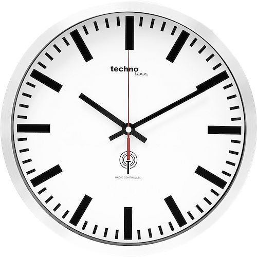 Rádiom riadené nástenné hodiny Technoline vyrobené z kovu, skla, rozmery: Ø 30 cm, WT 8990