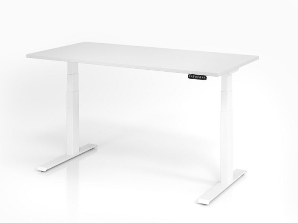 Písací stôl Hammerbacher XDKB16, 160 x 80 cm, doska: biela, hrúbka 25 mm, ABS hrubá hrana, obdĺžnikový tvar, biela, VXDKB16/W/W