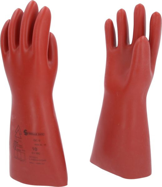 KS Tools Elektrikárske ochranné rukavice s mechanickou ochranou, veľkosť 10, trieda 0, červená, 117.0069