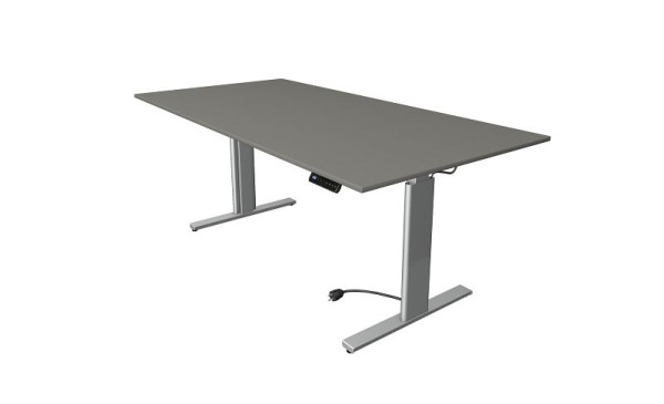 Kerkmann Move 3 sed/stojací stôl strieborný, Š 2000 x H 1000 mm, elektricky výškovo nastaviteľný od 720-1200 mm, grafit, 10233812