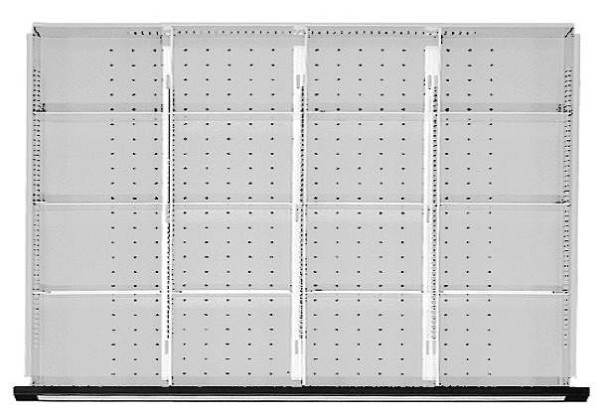Pracovné stoly ANKE súprava oddeľovačov zásuviek; pre zásuvku 900 x 600 mm (ŠxH); pre výšku čela 90 - 150 mm; 1/4 divízia, 902,405