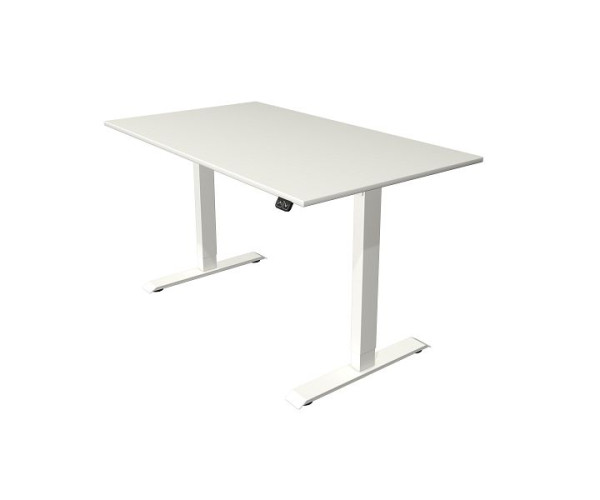 Kerkmann Move 1 stôl na sedenie/stojan bielo/strieborný, Š 1400 x H 800 mm, elektricky výškovo nastaviteľný od 740-1230 mm, biely, 10358010